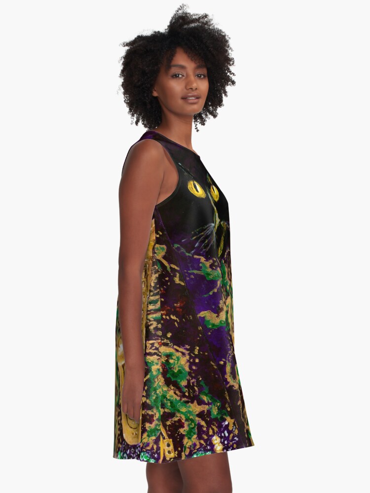 Alternate view of Boo Cat Mardi Gras A-Line Dress