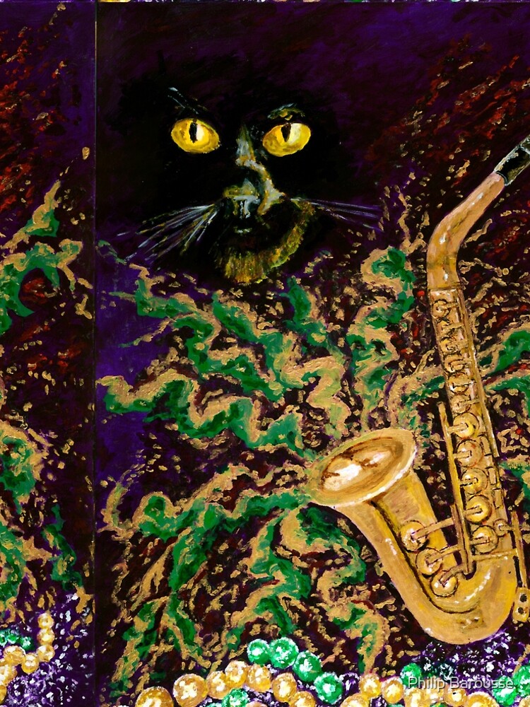 Boo Cat Mardi Gras by CajunFireOnCanv