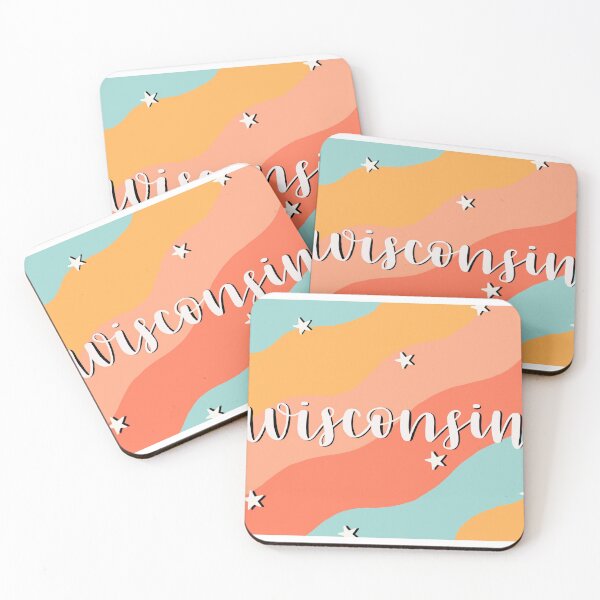 Item preview, Wisconsin with a groovy background designed and sold by avery :).