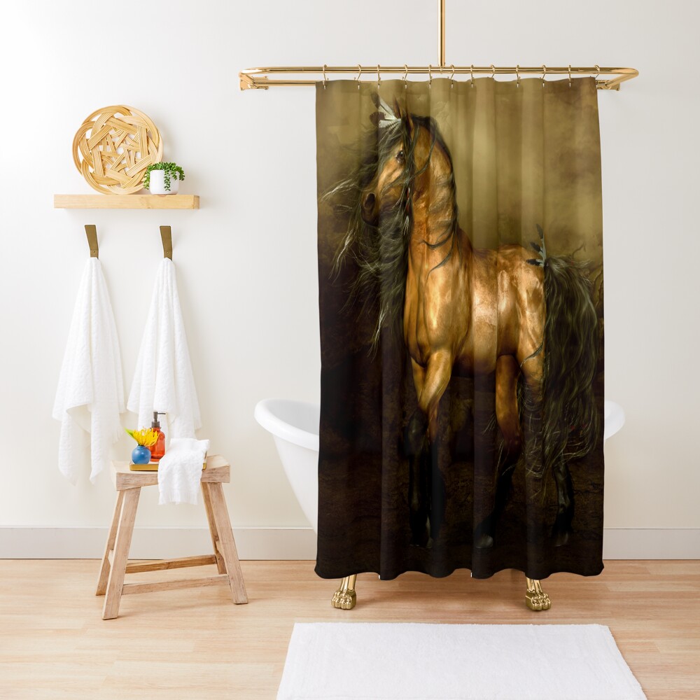 Shikoba - Choctaw Native American Horse Shower Curtain