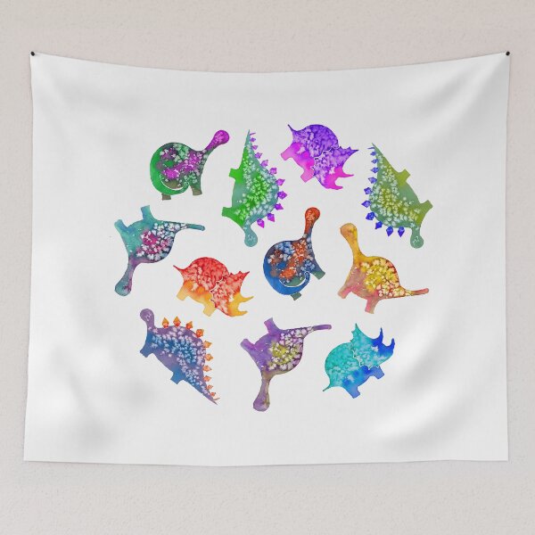 Item preview, watercolour dinosaurs circle - by Escarlata Fuster designed and sold by escarlatafuster.