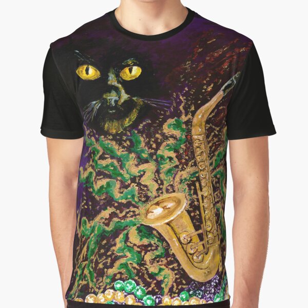 Boo Cat Mardi Gras Graphic T-Shirt