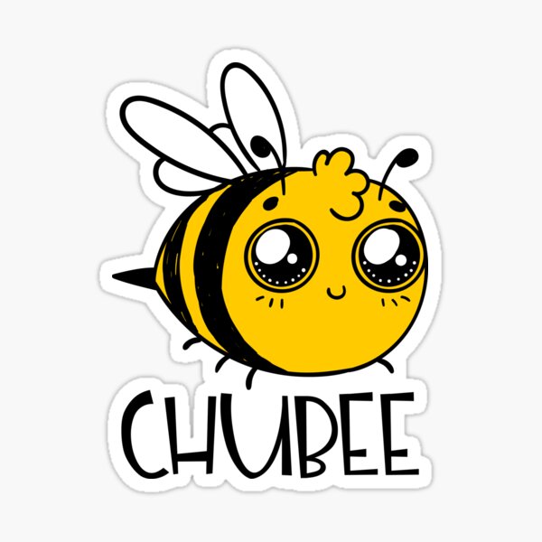 Chubby Bee Cartoon Kawaii Glossy Sticker