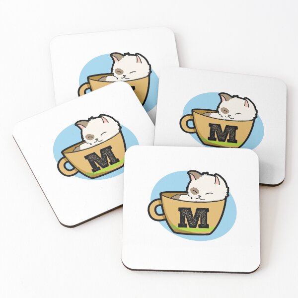 Item preview, Alphabet Letter M Cute Cup Of Catpuccino  designed and sold by kidsmonogram.