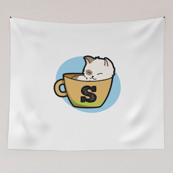 Item preview, Alphabet Letter S Cute Cup Of Catpuccino  designed and sold by kidsmonogram.