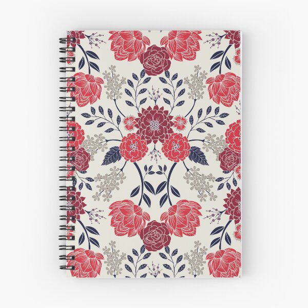 Item preview, Sophisticated Red, Navy Blue & Gray Floral Pattern designed and sold by somecallmebeth.
