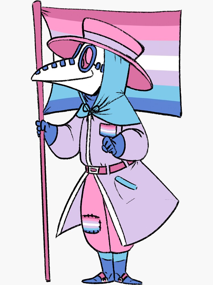 "Bigender Pride Plague Doctor" Sticker by soodie | Redbubble