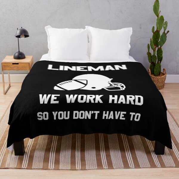 Item preview, Football Lineman Quote Player Funny Work Hard Gridiron Game design designed and sold by CreatedByHeidi.