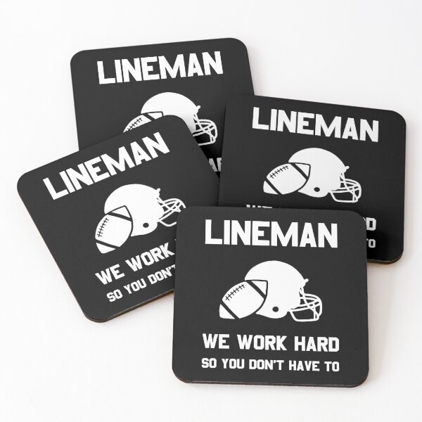 Item preview, Football Lineman Quote Player Funny Work Hard Gridiron Game design designed and sold by CreatedByHeidi.