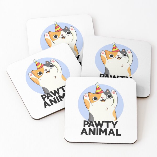 Item preview, Pawty Animal Funny Party Cat Puns  designed and sold by punnybone.