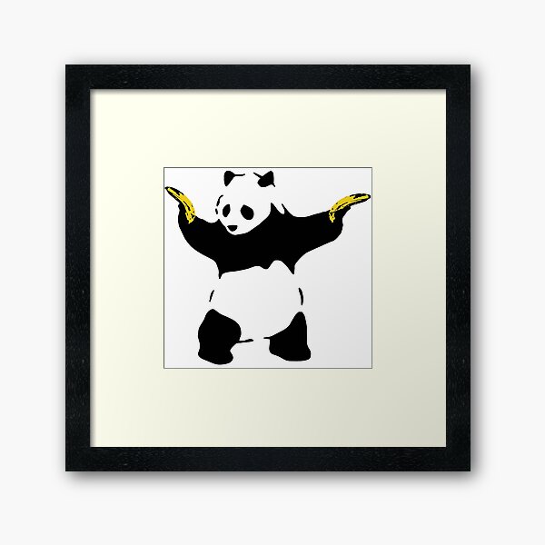 Schlechte Panda-Schablone Gerahmter Kunstdruck