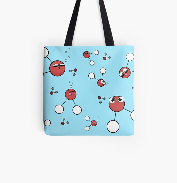Stay Hydrated - Water Molecules All Over Print Tote Bag