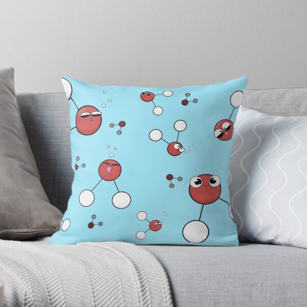 Stay Hydrated - Water Molecules Throw Pillow