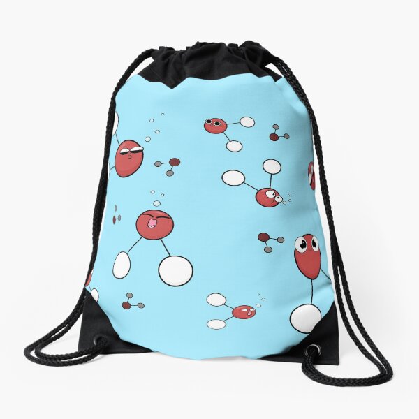 Stay Hydrated - Water Molecules Drawstring Bag