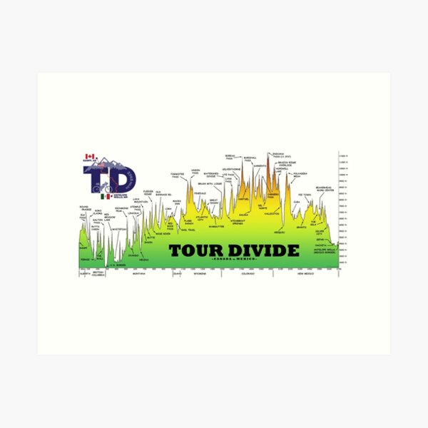 Item preview, Tour Divide Elevation Profile, TD Logo designed and sold by schillingsworth.