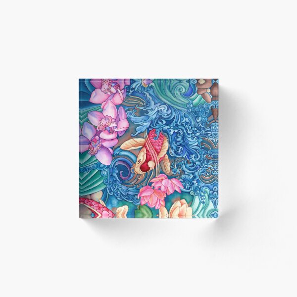 Orchid Splash Acrylic Block