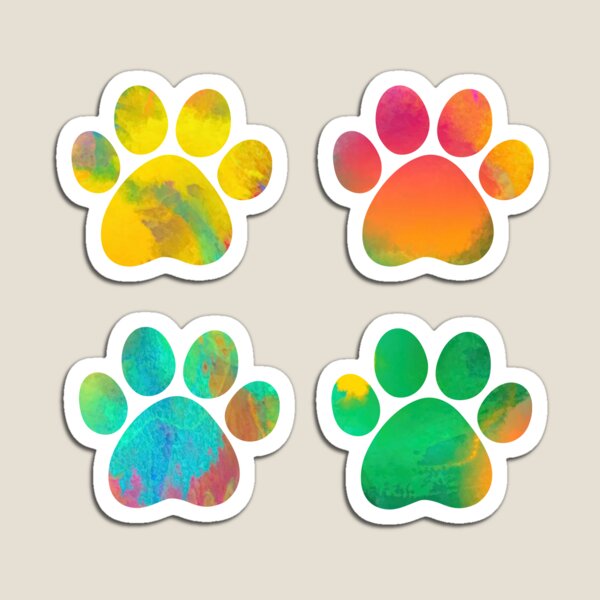 Item preview, Colorful Watercolor Paws Set of Four designed and sold by blessedliez.