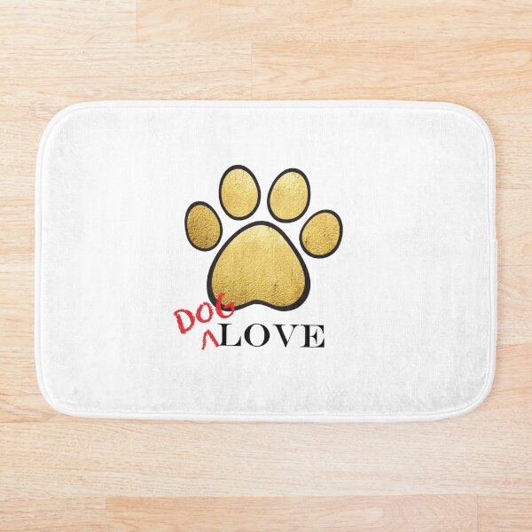 Dog Love Gold Bath Mat
