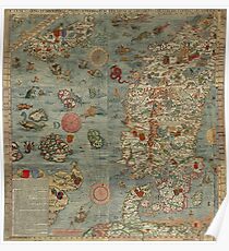 Carta Marina - Sea Monster Map Poster