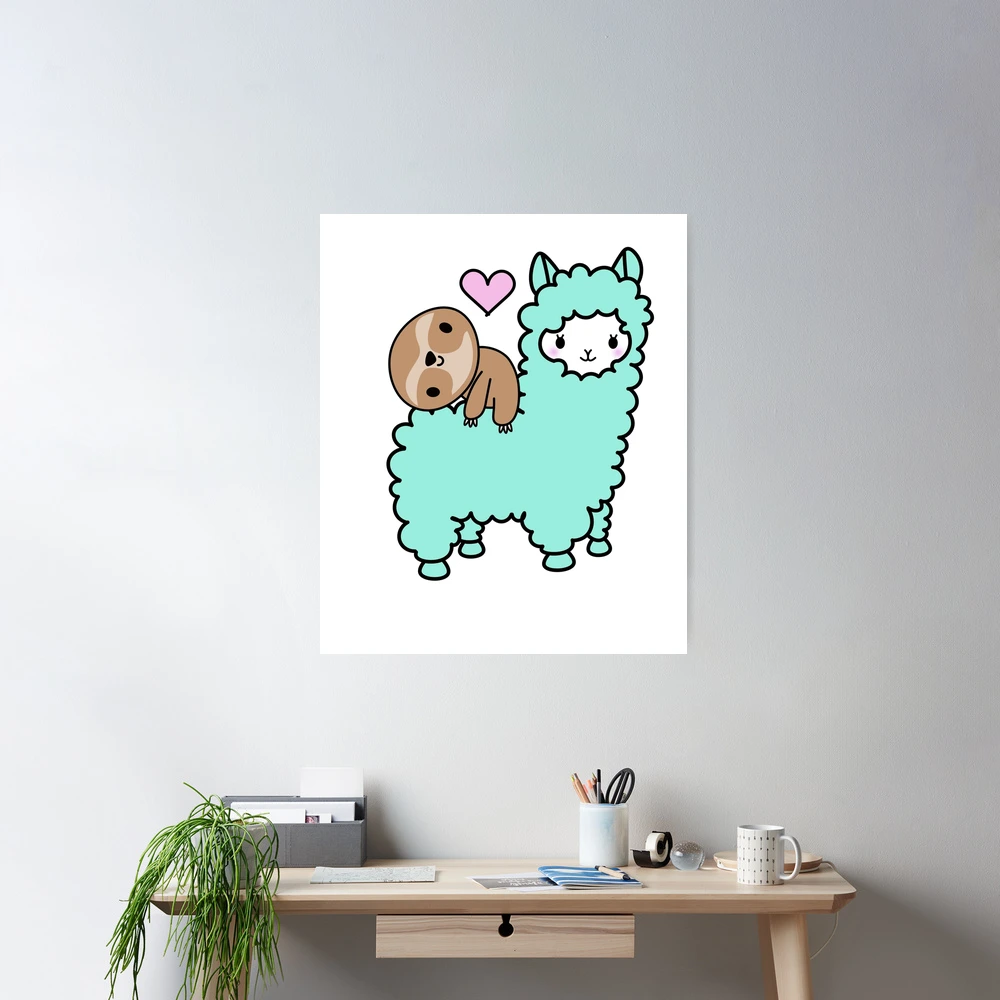 Cute Sloth and Llama Best Friends Kawaii Sloth and Alpaca