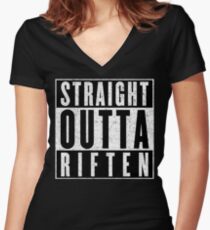 Adventurer with Attitude: Riften Women's Fitted V-Neck T-Shirt