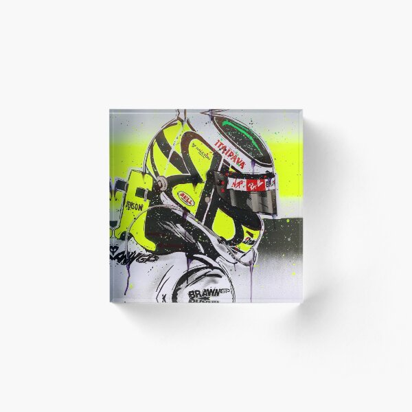 Jenson Button - Brawn GP F1 graffiti painting by DRAutoArt Acrylic Block