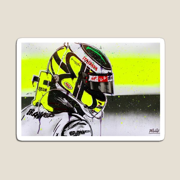 Jenson Button - Brawn GP F1 graffiti painting by DRAutoArt Magnet