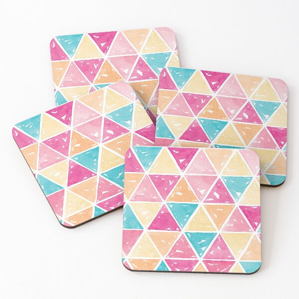 Item preview, Geometric Watercolour Triangles | Pink, Peach and Mint designed and sold by RebeccaFlaherty.