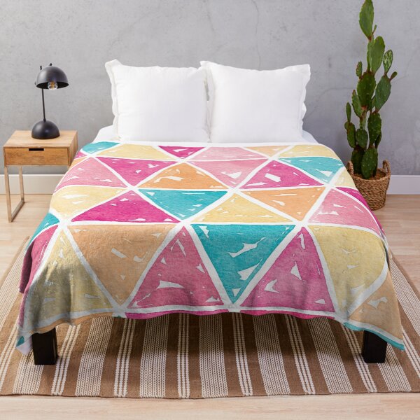 Item preview, Geometric Watercolour Triangles | Pink, Peach and Mint designed and sold by RebeccaFlaherty.