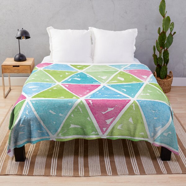Item preview, Geometric Watercolour Triangles | Green, Blue Pink designed and sold by RebeccaFlaherty.