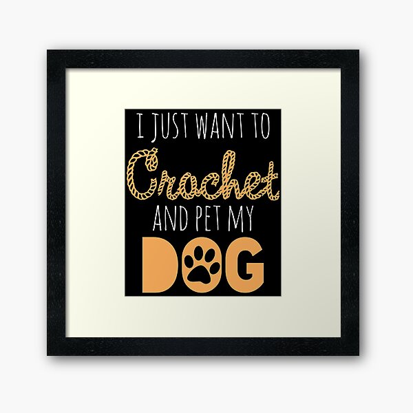 Crochet Dog Framed Art Print