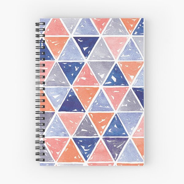 Item preview, Geometric Watercolour Triangles | Navy and Coral designed and sold by RebeccaFlaherty.