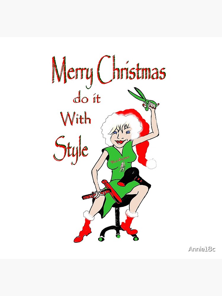 Scissors Hairstylist Christmas Tree Messy Hairdresser Xmas
