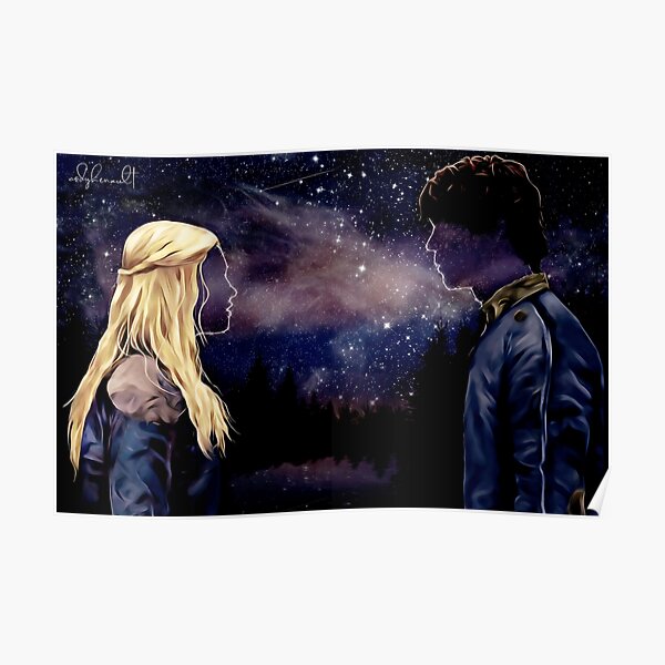 La princesa y el rey - pintura de Bellarke Póster
