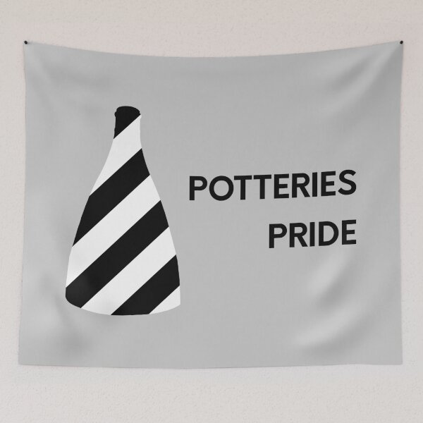 Item preview, "Potteries Pride" Black and White Bottle Kiln original gift design designed and sold by StokeTees.