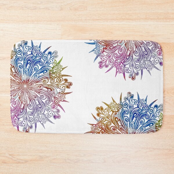 Item preview, "Fern Fronds and Flowers" | Multi Coloured Floral Mandala designed and sold by LiseHoltArt.
