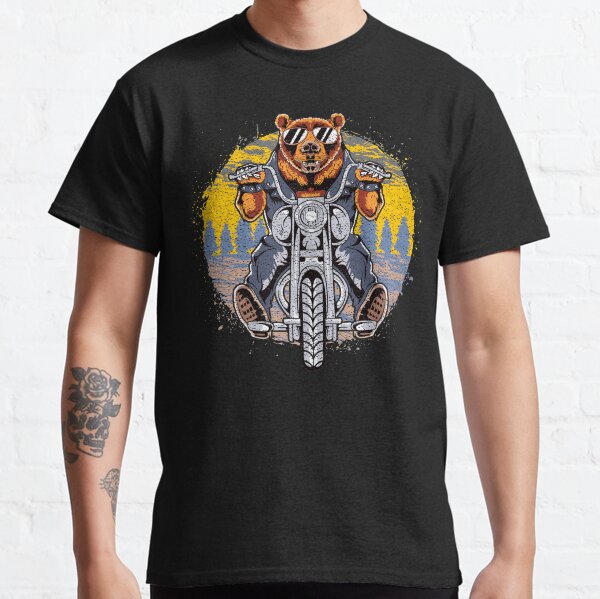 Cool Bear Motorcycle Rider on Bike for Motorcycle and Bear Lover Classic T-Shirt