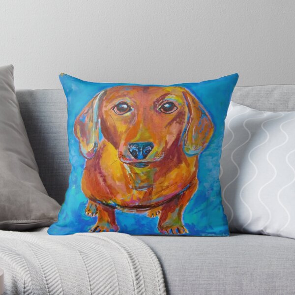 Foxy Doxie Throw Pillow