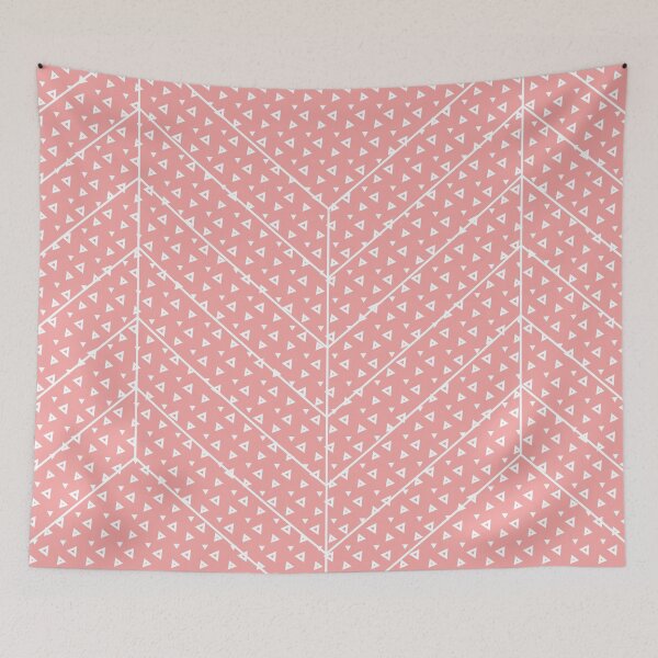 Item preview, Salmon pink lines triangles pattern Geometric design designed and sold by Kirovair.