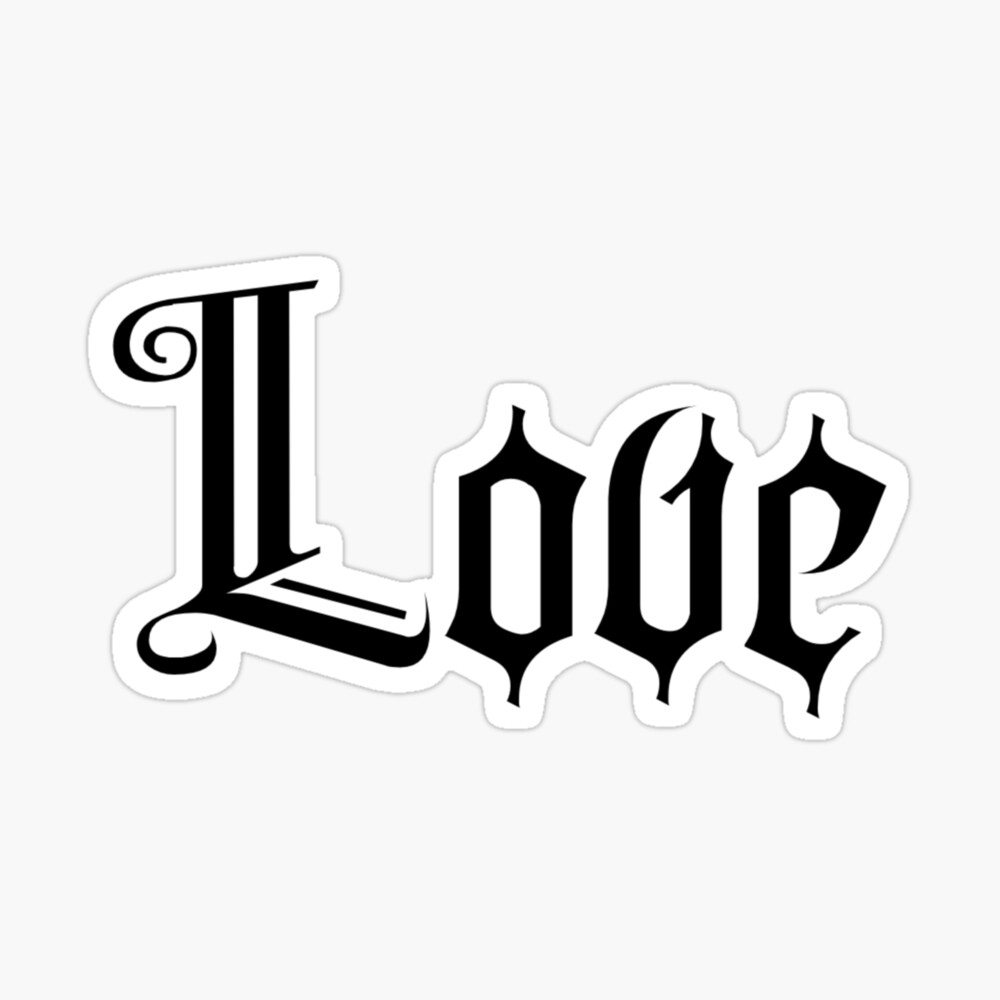 Gothic Font Love Canvas Print For Sale By Cricket Dragon Redbubble