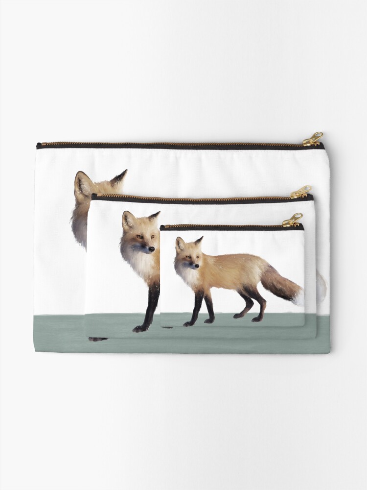 Alternate view of Fox on Sage Zipper Pouch