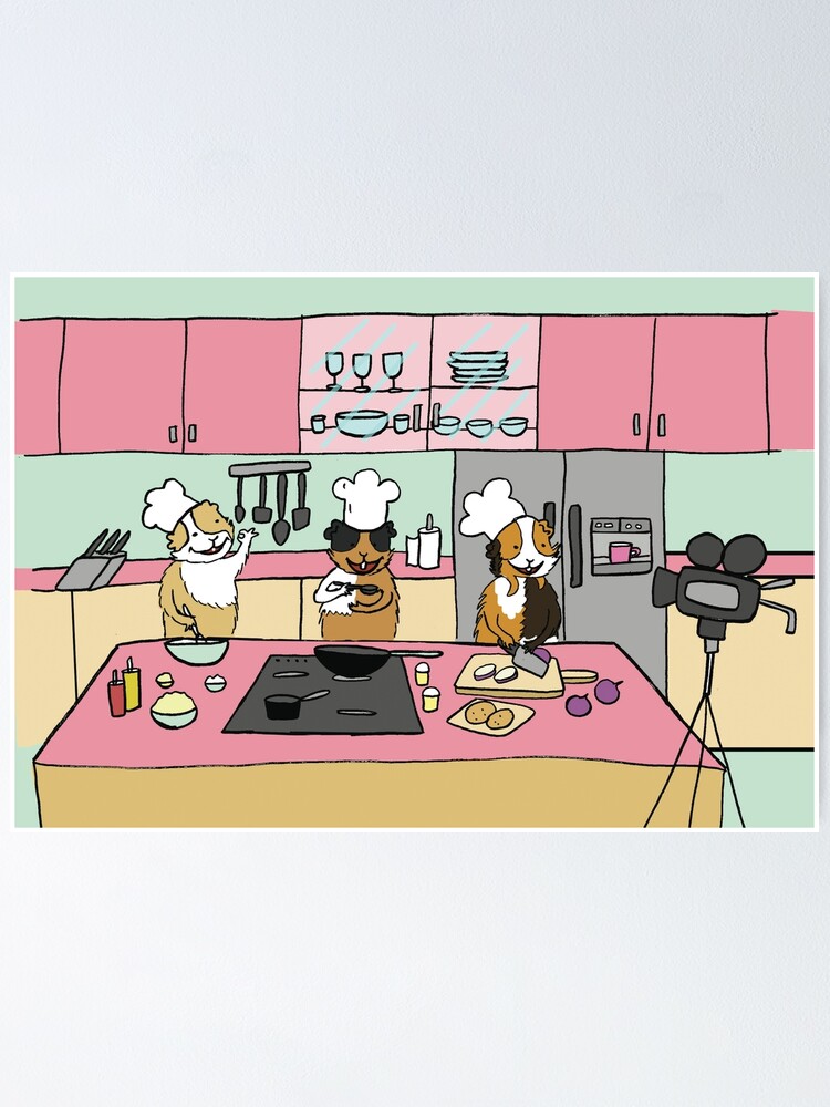 "Vera, Mitzi and Douglas Guinea Pig Cooking Show" Poster by