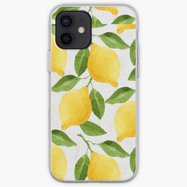 Watercolor Lemon Pattern iPhone Soft Case