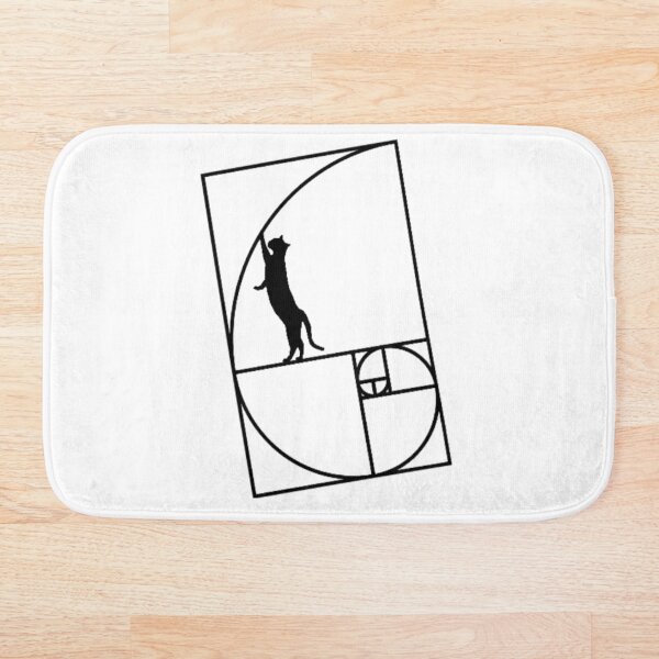 Item preview, Black Fibonacci Cat Design designed and sold by Mindsofcreation.