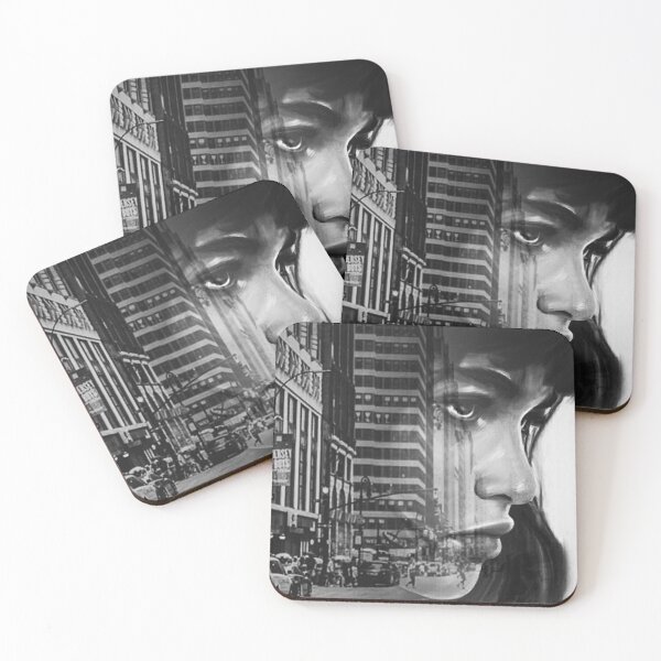 Item preview, BLACK DOUBLE EXPOSURE FEMALE PORTRAIT designed and sold by KachaniArt.