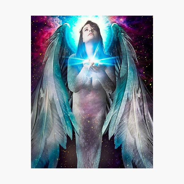 Angel with wings holding magic Photographic Print