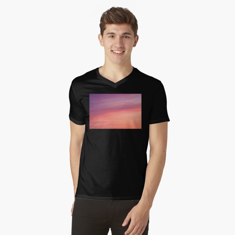 Colorful sunset clouds at dusk sky scape V-Neck T-Shirt
