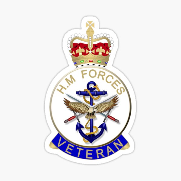 HM FORCES VETERAN ABZEICHEN. BRITISH VETERAN. Sticker