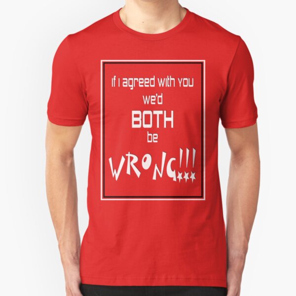 Both Wrong (White/Black) Slim Fit T-Shirt