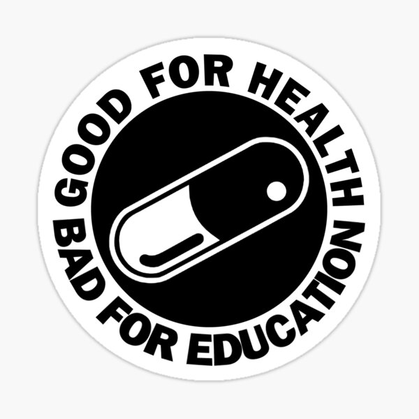 Akira Anime Good for Health Bad for Education Pill Logo Patch 3 inches wide 